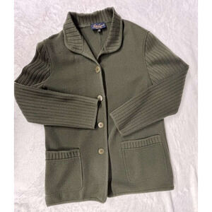 Luisa Spagnoli 100% Pure Wool Womens Medium Button Up Knit Cardigan Sweater